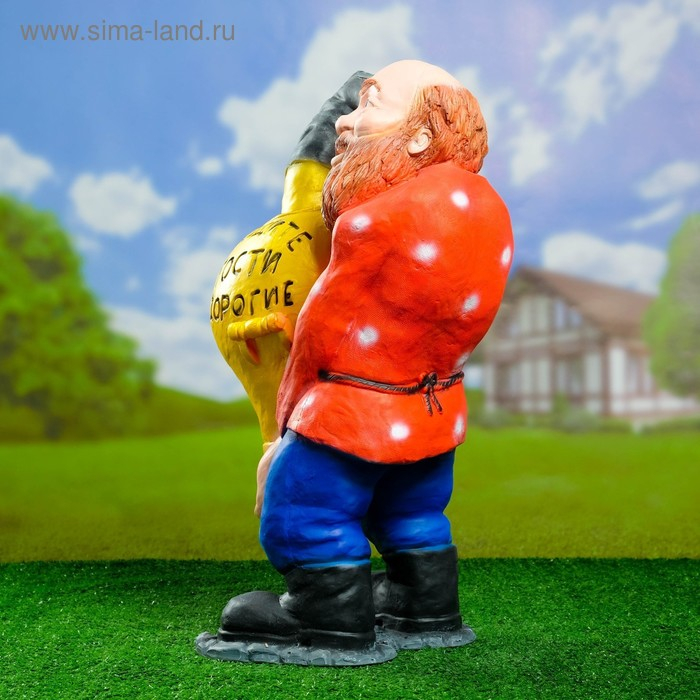 Садовая фигура Садовая фигура "Дед с самоваром" 56х34х32см
