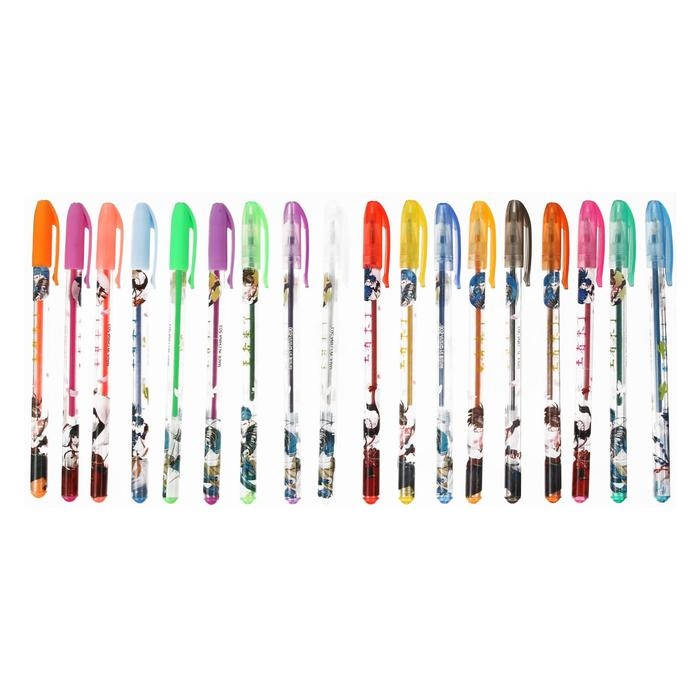 Набор гелевых ручек, 18 цветов, металлик, корпус с рисунком, в блистере на кнопке Набор гелевых ручек, 18 цветов, металлик, корпус с рисунком, в блистере на кнопке