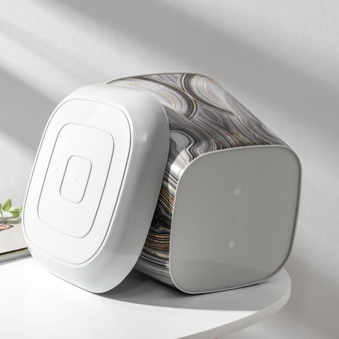 Горшок с поддоном &laquo;Мрамор&raquo;, 7,3 л, цвет светло-серый