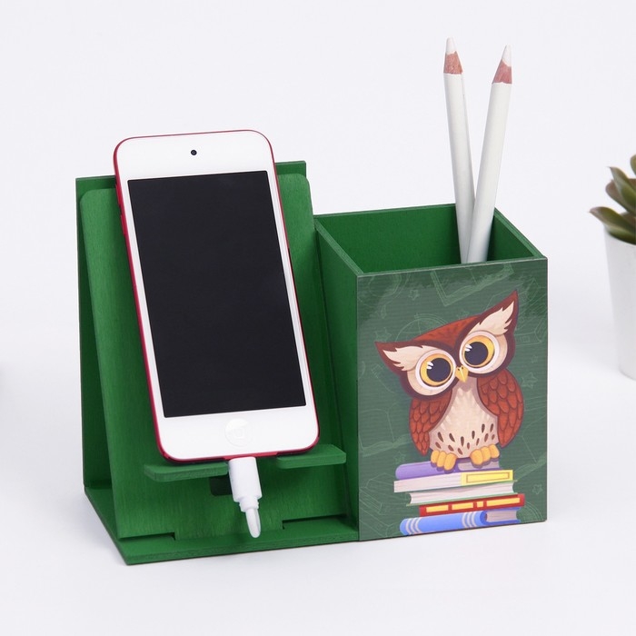 Органайзер для канцелярии с подставкой под телефон &laquo;Сова&raquo;