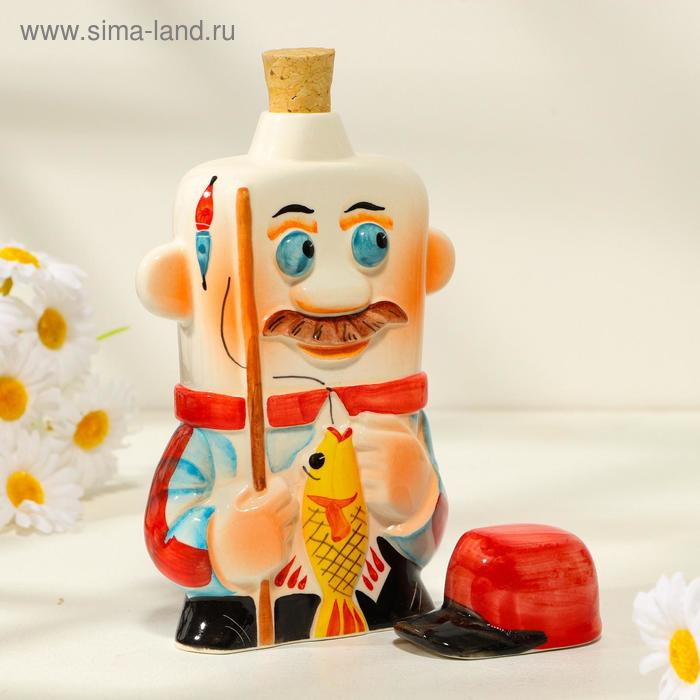 Штоф фарфоровый &laquo;Рыбак&raquo;, 0.35 л, в упаковке книге