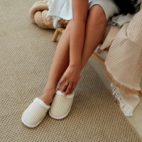 Тапочки женские, размер 38-39, бежевый Тапочки женские, размер 38-39, бежевый