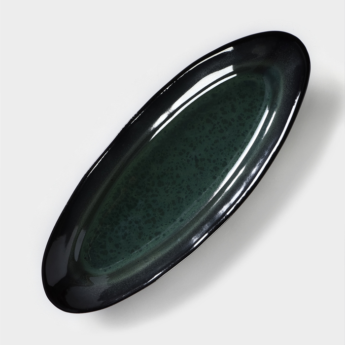 Блюдо для рыбы фарфоровое Verde notte, 11,5&times;28 см