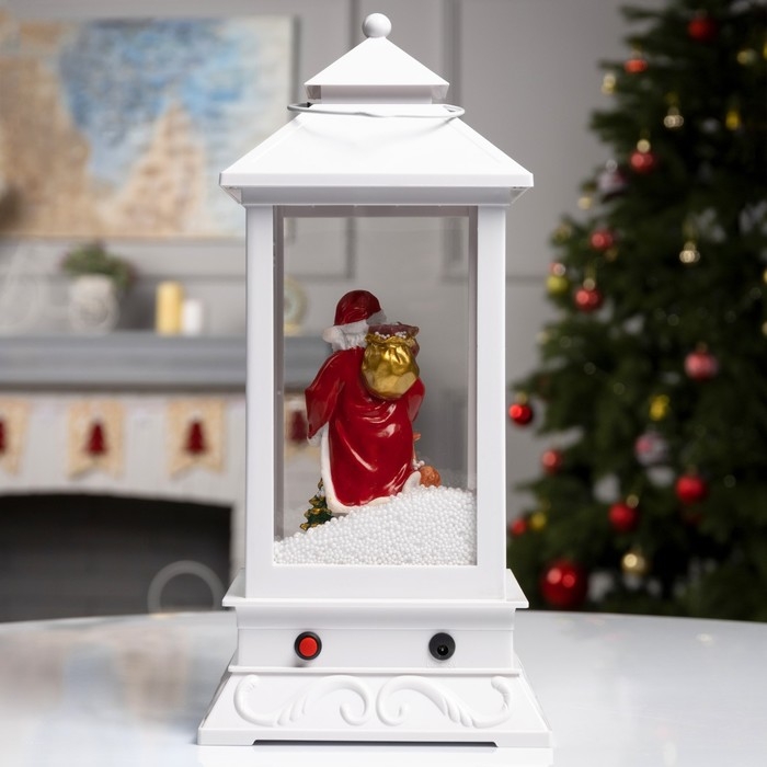 Светодиодная фигура &laquo;Фонарь с Дедом Морозом&raquo; 18 &times; 41 &times; 18 см, пластик, батарейки ААх3 (не в комплекте), USB, свечение белое