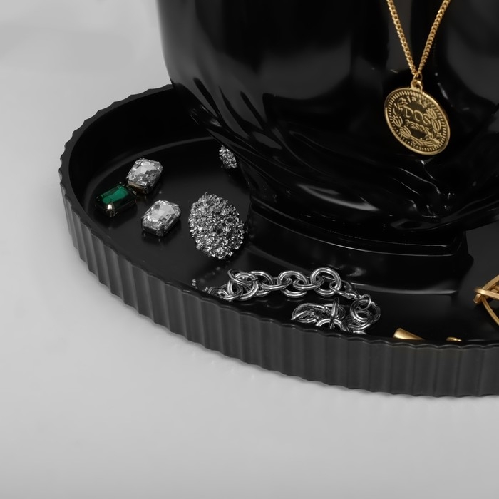 Бюст для украшений, 21&times;13,5&times;33 см, цвет чёрный