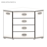 Комод угловой М-12, 780х780х820, Венге/Белфорт Комод угловой М-12, 780х780х820, Венге/Белфорт