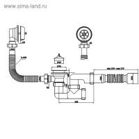 Комплект для ванны "АНИ Пласт" C6255: сифон регулируемый, гибкая труба 40 x 50 мм Комплект для ванны "АНИ Пласт" C6255: сифон регулируемый, гибкая труба 40 x 50 мм