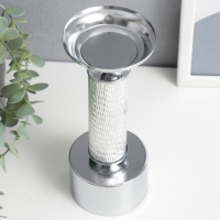 Подсвечник металл на 1 свечу "Иллюзия" серебро 21х8х8 см