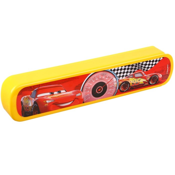 Пенал-футляр пластиковый, 43х200х23 мм, выдвижной, Тачки Пенал-футляр пластиковый, 43х200х23 мм, выдвижной, Тачки