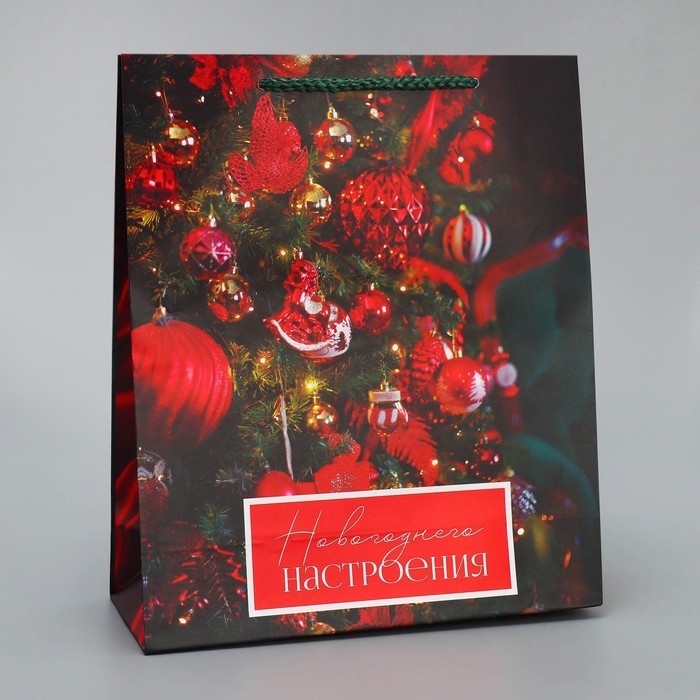 Пакет подарочный новогодний ламинированный &laquo;Новогоднее настроение&raquo;, ML 21 х 25 х 8 см, Новый год