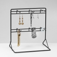 Подставка для украшений &laquo;Стойка настольная&raquo;, 6 крючков 9 см, 25&times;15&times;26,5 см, цвет чёрный