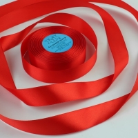 Лента атласная, 25 мм × 33 ± 2 м, цвет красный №111 Лента атласная, 25 мм × 33 ± 2 м, цвет красный №111