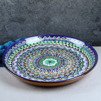 Ляган Риштанская Керамика "Узоры", 46 см, синий микс Ляган Риштанская Керамика "Узоры", 46 см, синий микс