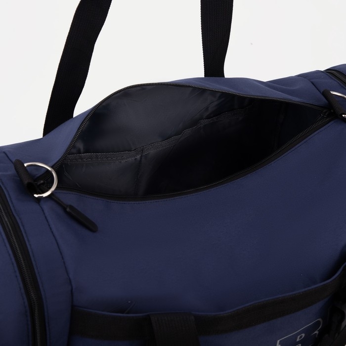 Сумка спортивная на молнии, 2 наружных кармана, средний размер, цвет синий Сумка спортивная на молнии, 2 наружных кармана, средний размер, цвет синий