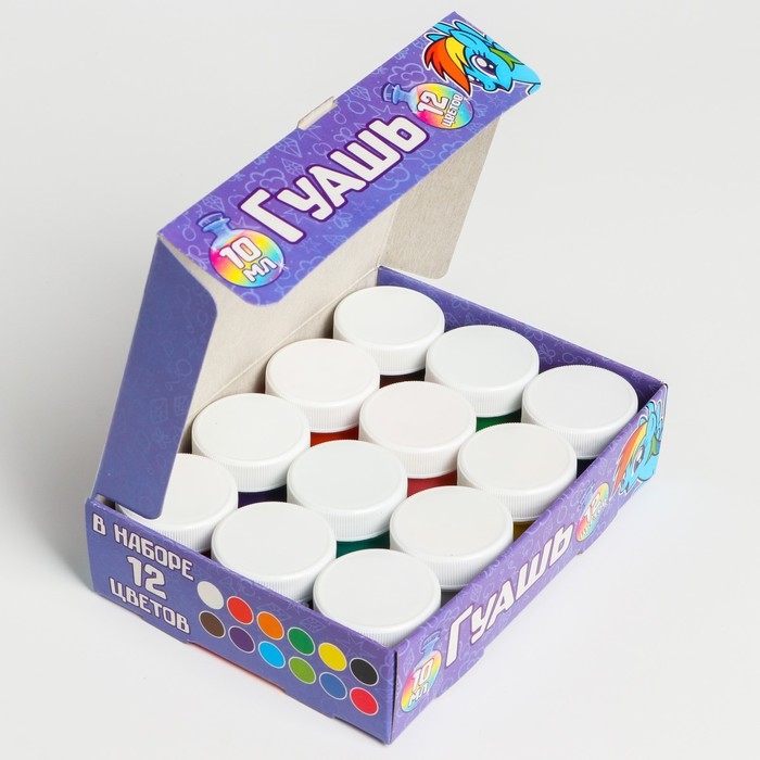 Гуашь 12 цветов по 10 мл, My Little Pony Гуашь 12 цветов по 10 мл, My Little Pony