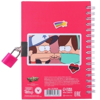 Записная книжка на замочке А6, "Дневник Мэйбл", 50 листов, Гравити Фолз Записная книжка на замочке А6, "Дневник Мэйбл", 50 листов, Гравити Фолз