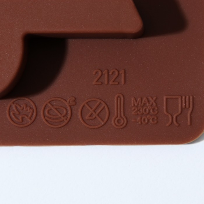 Форма для шоколада Доляна &laquo;Ноты&raquo;, силикон, 19,5&times;12&times;1 см, 15 ячеек (4,2&times;2,2 см), цвет коричневый