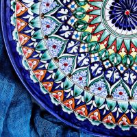 Ляган Риштанская Керамика "Узоры", 28 см, синий Ляган Риштанская Керамика "Узоры", 28 см, синий