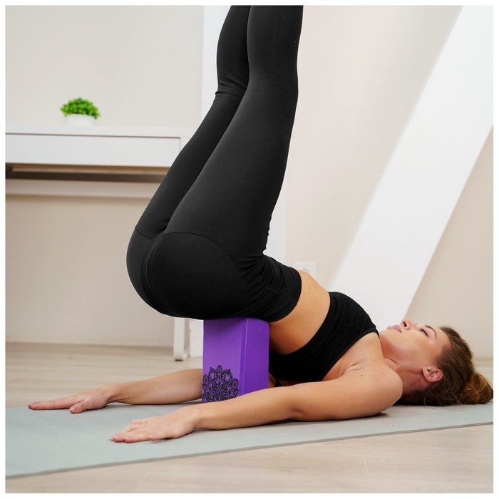 Блок для йоги Sangh, 23&times;15&times;8 см, цвет фиолетовый