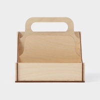 Подставка - органайзер деревянный для специй с ручкой Доляна, 17&times;16&times;16 см