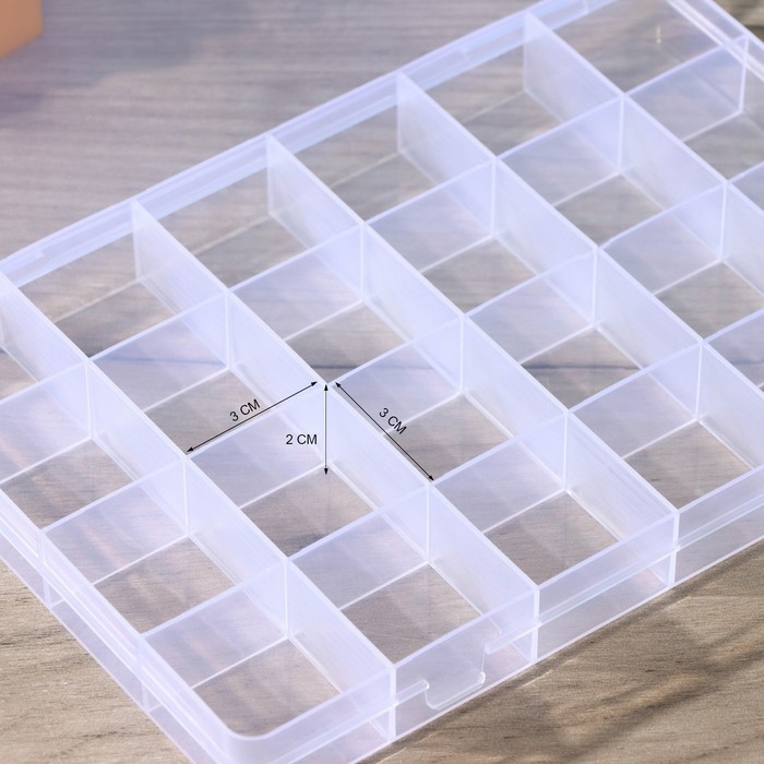 Органайзер для хранения RICCO, 24 ячейки, 19,5&times;13,5&times;2 см, цвет МИКС