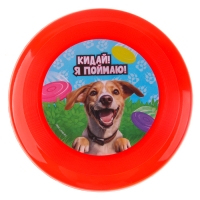 Фрисби, летающая тарелка 18см &laquo;Песик&raquo; в пакете, МИКС