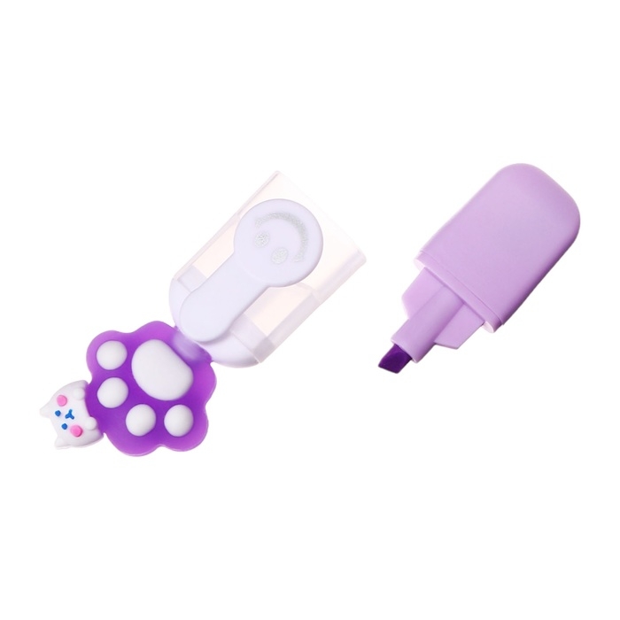 Набор маркеров текстовыделителей 6 штук 6 цветов, в пенале на молнии Лапки смайл Набор маркеров текстовыделителей 6 штук 6 цветов, в пенале на молнии Лапки смайл