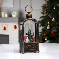 Светодиодная фигура «Фонарь со снеговиком» 10.2 × 23 × 5.8 см, пластик, батарейки ААх3 (не в комплекте), USB, свечение тёплое белое Светодиодная фигура «Фонарь со снеговиком» 10.2 × 23 × 5.8 см, пластик, батарейки ААх3 (не в комплекте), USB, свечение тёплое белое