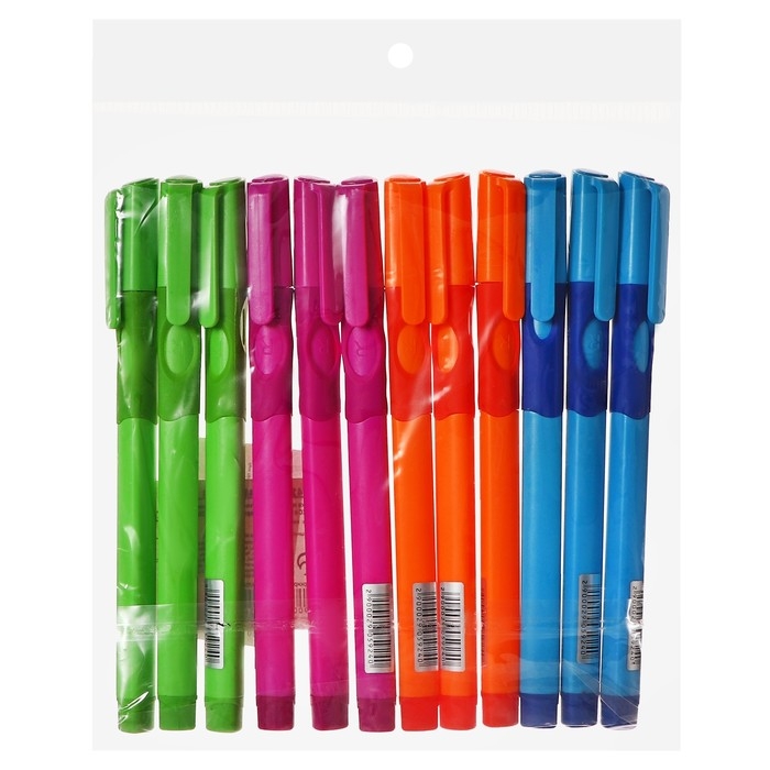 Набор шариковых ручек 12 штук, 0,7мм, корпус с резиновым держателем, чернила синие, МИКC Набор шариковых ручек 12 штук, 0,7мм, корпус с резиновым держателем, чернила синие, МИКC