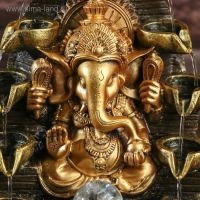 Фонтан настольный от сети, подсветка "Ганеша в храме" бронза 40х25х25 см Фонтан настольный от сети, подсветка "Ганеша в храме" бронза 40х25х25 см