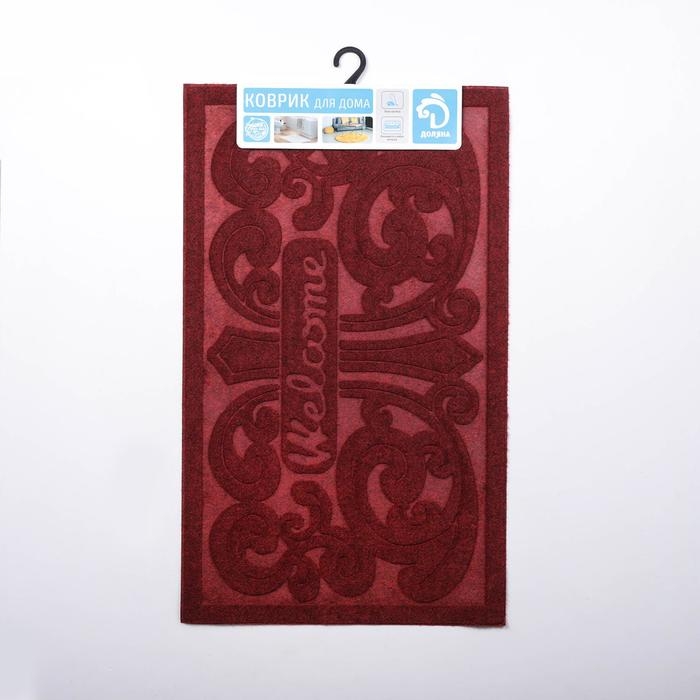 Коврик влаговпитывающий придверный без окантовки &laquo;Welcome Вензель&raquo;, 45&times;75 см, цвет МИКС