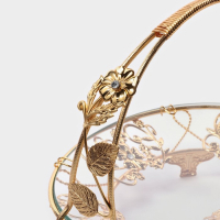 Фруктовница металлическая &laquo;Хайгарден&raquo;, 26&times;18&times;19 см, съёмная ручка, цвет металла золотой