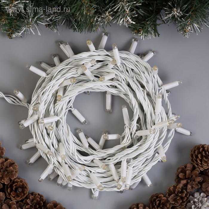 Гирлянда «Нить» 10 м, IP65, УМС, белая нить, 100 LED, свечение мульти, 220 В Гирлянда «Нить» 10 м, IP65, УМС, белая нить, 100 LED, свечение мульти, 220 В