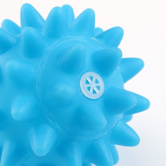 Игрушка пищащая Игрушка пищащая "Мяч с шипами" для собак, 6,5 см, голубая