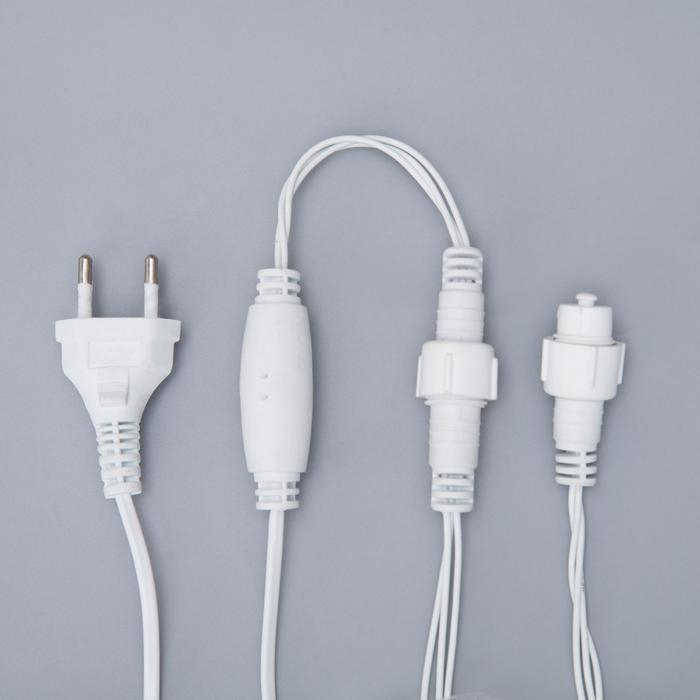 Гирлянда &laquo;Нить&raquo; 10 м, IP44, УМС, белая нить, 100 LED, свечение красное, 220 В