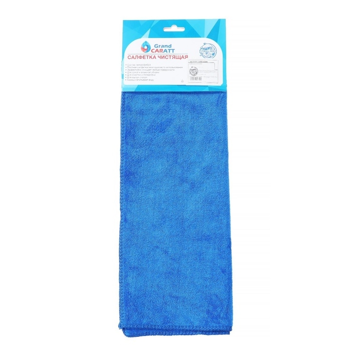 Тряпка для мытья авто, Grand Caratt, микрофибра, 350 г/м&sup2;, 40&times;60 см, синяя
