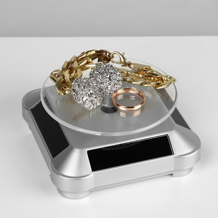 Подставка для украшений универсальная, вращающаяся на 360 градусов,10&times;10&times;4,5см, цвет серебро