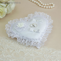 Подушечка для колец «Сердце», белая Подушечка для колец «Сердце», белая