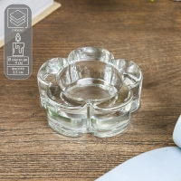 Подсвечник стекло на 1 свечу "Цветок" прозрачный 2,5х6,5х6,5 см Подсвечник стекло на 1 свечу "Цветок" прозрачный 2,5х6,5х6,5 см