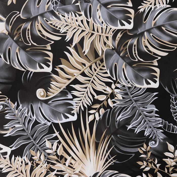 Клеёнка на стол &laquo;Тропики&raquo;, на тканевой основе, рулон 20 метров, ширина 137 см, толщина 0,25 мм, цвет чёрный