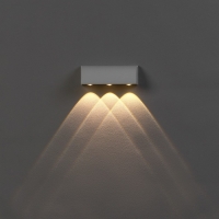 Светильник фасадный &laquo;Каскад&raquo;, FSD-093, 3 Вт, 3000К, 3 луча, IP65, 220 В, металл, белый