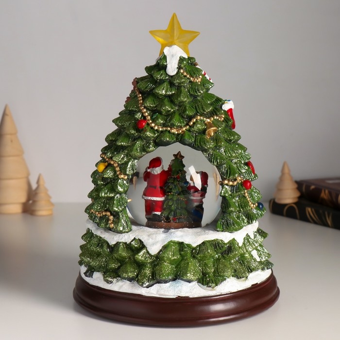 Сувенир полистоун водяной шар музыка, свет Сувенир полистоун водяной шар музыка, свет "Нарядим ёлочку" d=8,5 см 17х17х23,5 см