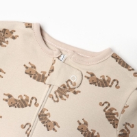 Комбинезон детский (3 шт.), цвет бежевый/зелёный/белый, рост 74 см