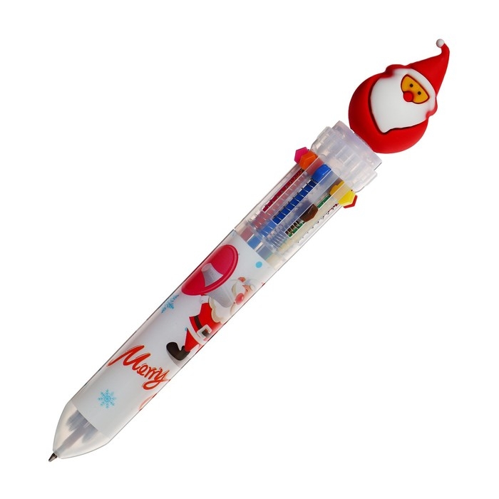 Новый год. Ручка шариковая автоматическая Calligrata, 10 цветов, МИКС Новый год. Ручка шариковая автоматическая Calligrata, 10 цветов, МИКС