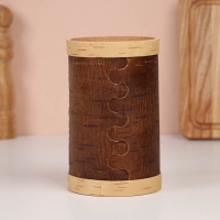 Туес "Зимняя деревня", 9,5х10,5 см, 1 л, береста