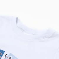 Комплект для мальчика "Геометрические фигуры" (футболка/шорты), цвет белый/оранжевый, рост 110-116 см Комплект для мальчика "Геометрические фигуры" (футболка/шорты), цвет белый/оранжевый, рост 110-116 см