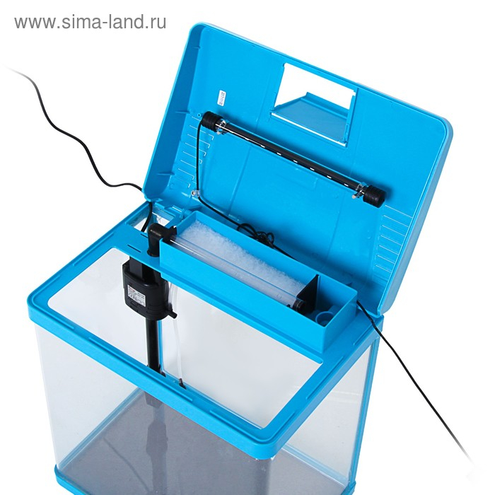 Аквариум SeaStar LS-380F в комплекте: LED-лампа, фильтр, 30 л, голубой