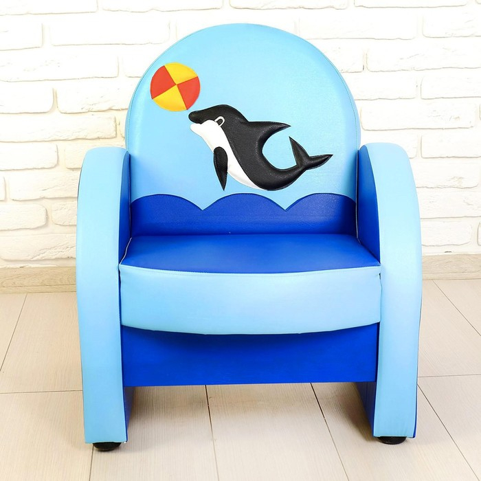 Комплект мягкой мебели &laquo;Агата&raquo;, цвет сине-голубой, с дельфином