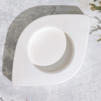 Подсвечник "Глаз. Мрамор"  из гипса, 14,5х9,5х2см,белый перламутр