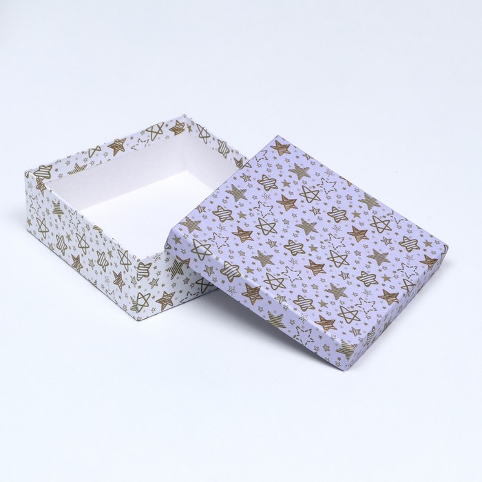 Набор коробок квадратных, 4 в 1 "Звёзды", 20 х 20 х 8 см- 14 х 14 х 5 см